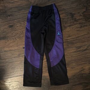 Jordan Youth Black and Purple Track Pants - Charlotte Hornets colors